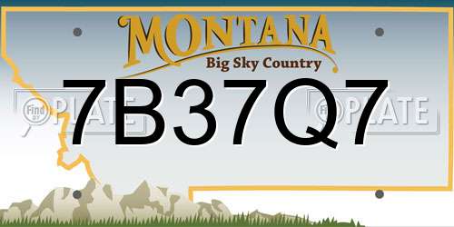 7B37Q7 Montana License Plate