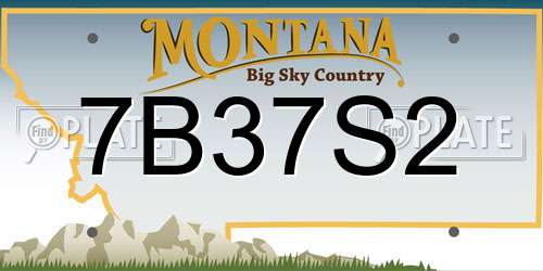 7B37S2 Montana License Plate