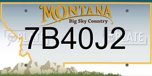 7B40J2 Montana License Plate