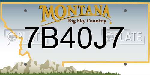 7B40J7 Montana License Plate