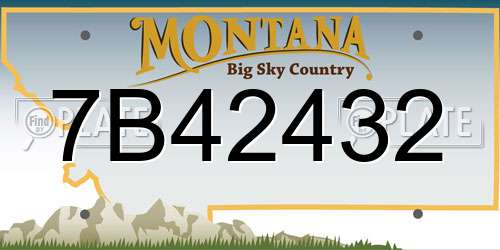 7B42432 Montana License Plate