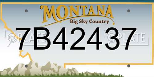 7B42437 Montana License Plate
