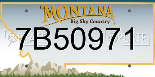 7B50971 Montana License Plate