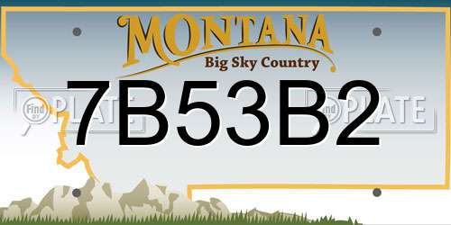 7B53B2 Montana License Plate