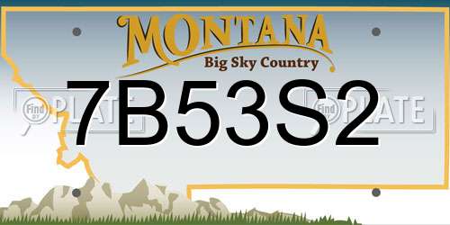 7B53S2 Montana License Plate