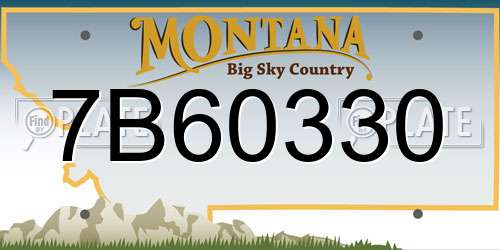 7B60330 Montana License Plate