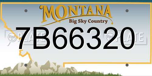 7B66320 Montana License Plate