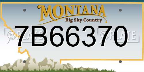 7B66370 Montana License Plate