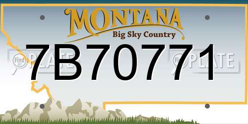 7B70771 Montana License Plate