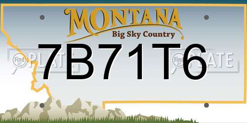 7B71T6 Montana License Plate