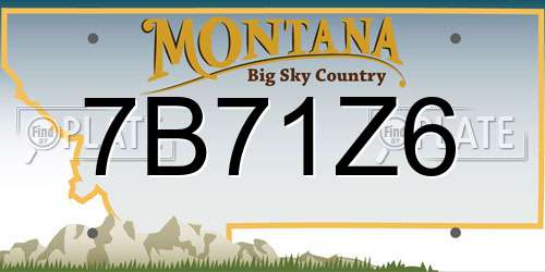7B71Z6 Montana License Plate