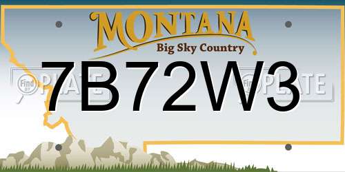 7B72W3 Montana License Plate