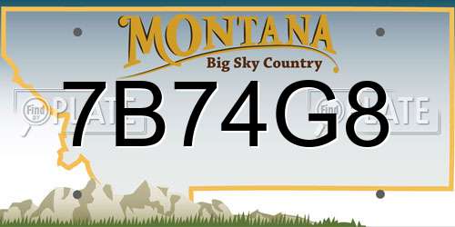 7B74G8 Montana License Plate