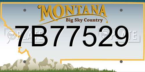 7B77529 Montana License Plate