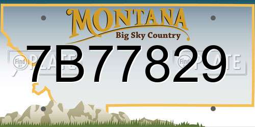 7B77829 Montana License Plate