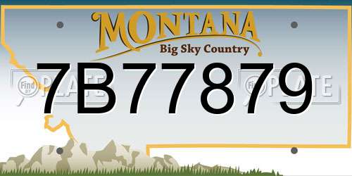 7B77879 Montana License Plate