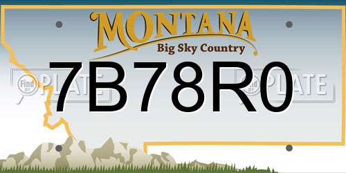 7B78R0 Montana License Plate