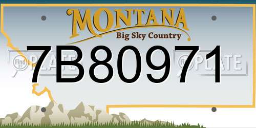 7B80971 Montana License Plate