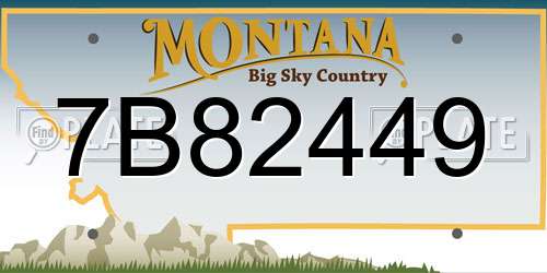 7B82449 Montana License Plate