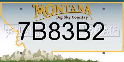 7B83B2 Montana License Plate