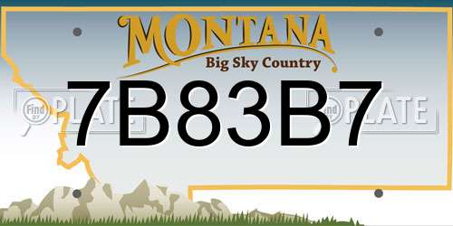 7B83B7 Montana License Plate