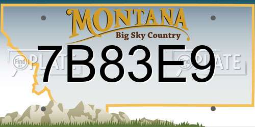 7B83E9 Montana License Plate