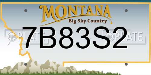7B83S2 Montana License Plate
