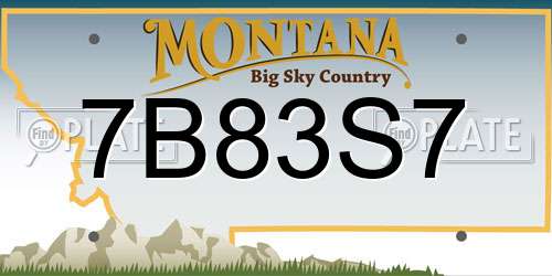 7B83S7 Montana License Plate