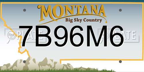 7B96M6 Montana License Plate