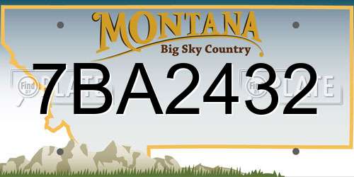7BA2432 Montana License Plate