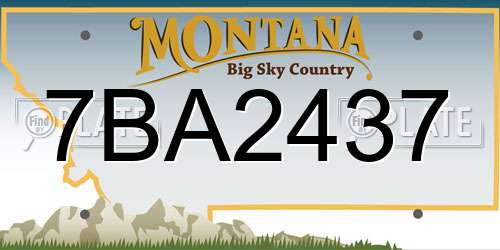 7BA2437 Montana License Plate