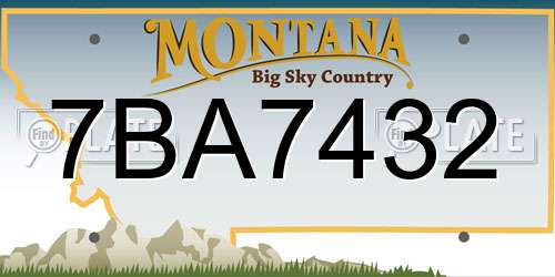7BA7432 Montana License Plate