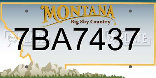 7BA7437 Montana License Plate