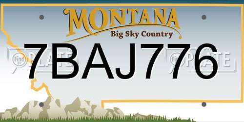 7BAJ776 Montana License Plate