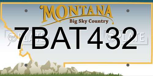 7BAT432 Montana License Plate