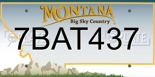 7BAT437 Montana License Plate