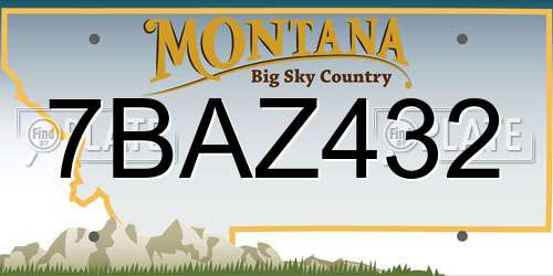 7BAZ432 Montana License Plate