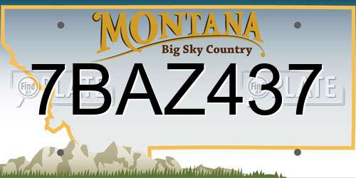 7BAZ437 Montana License Plate
