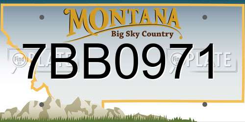 7BB0971 Montana License Plate