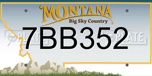 7BB352 Montana License Plate