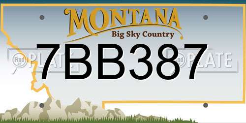 7BB387 Montana License Plate