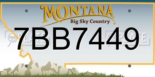 7BB7449 Montana License Plate