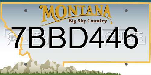 7BBD446 Montana License Plate