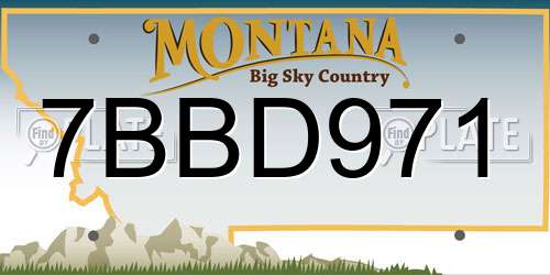 7BBD971 Montana License Plate