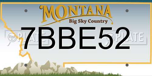 7BBE52 Montana License Plate