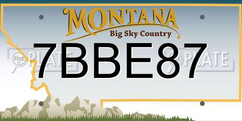 7BBE87 Montana License Plate