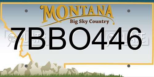 7BBO446 Montana License Plate