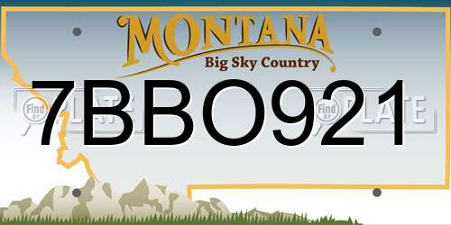 7BBO921 Montana License Plate