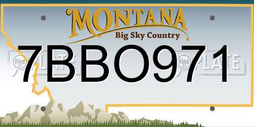 7BBO971 Montana License Plate
