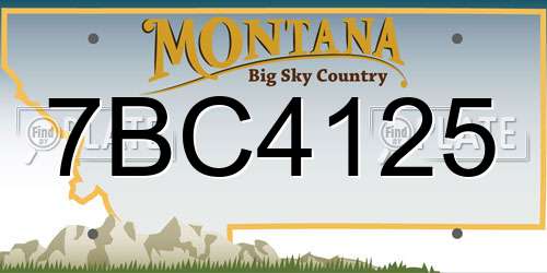 7BC4125 Montana License Plate